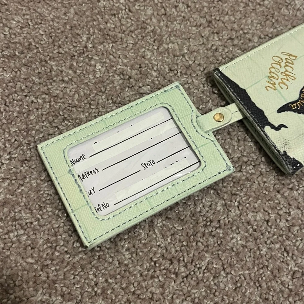 Anthropologie and 1Canoe2 World Map Passport Holder Cover and Luggage Tag Set